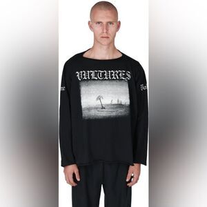 Kanye West YZY Gosha Vultures Longsleeve‎ Tee black size large NWOT